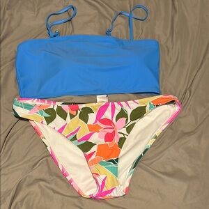 Xhilaration Blue and Pink Bikini Swim Set